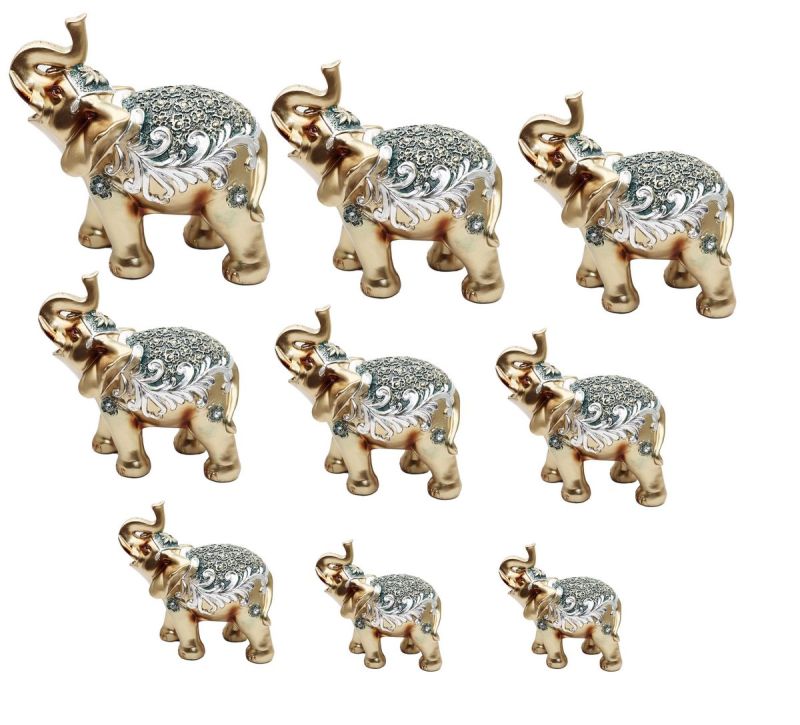 Comprar Elefante Plateado Verde X 9 Vintage en Electroshopy